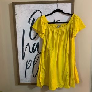 Bright Yellow Off The Shoulder Dress